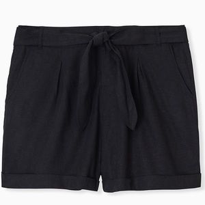 Torrid Self Tie Short Shorts - Linen Black…